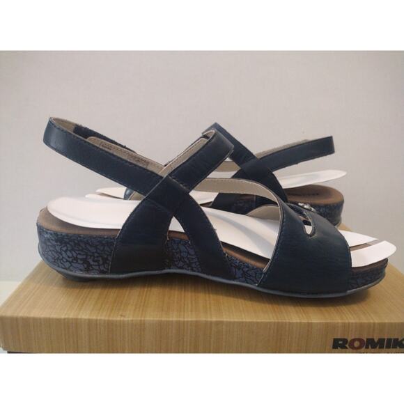 Romika Blue (Jeans)Leather Adjustable Slingback Sandals Fidschi US 6-6.5/EU 37 - Picture 8 of 13